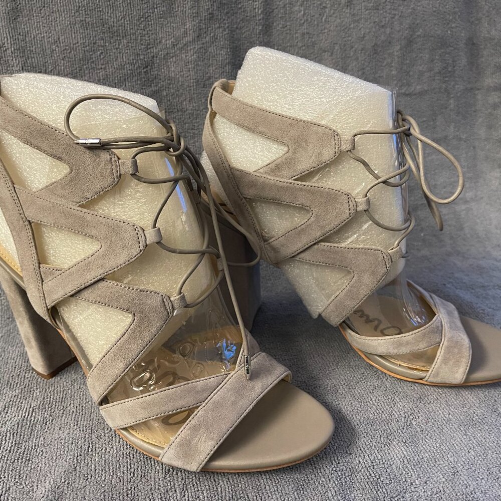 Sam Edelman Yardley Lace Up Sandals Womens Size 9.5 Putty Suede - NIB! - Picture 9 of 10